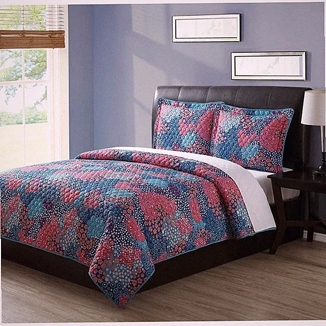 3 Pc Colormate Quilted Bedspread Set "CONFETTI" ~ Multi ~ King 102" x 90" *NEW*