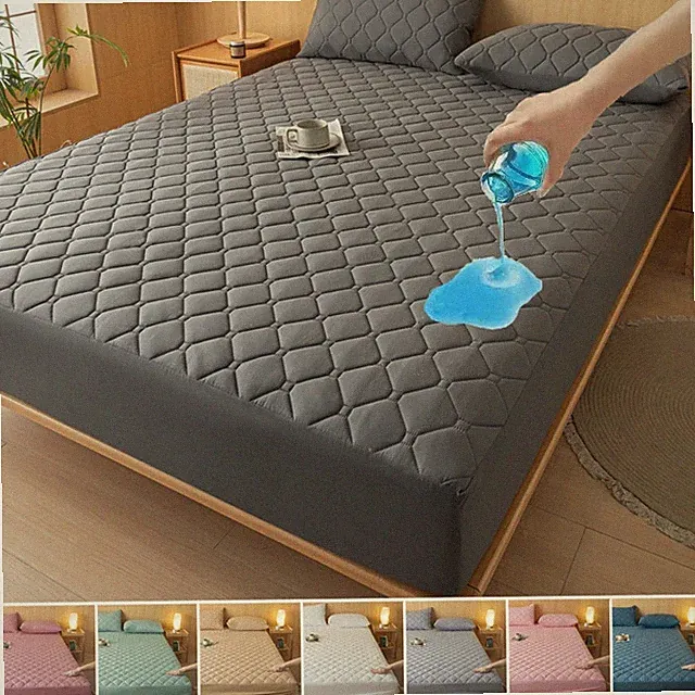 Mattress Cover Thickened Quilted Breathable Mattress Protector Fitted Bed Sheet
