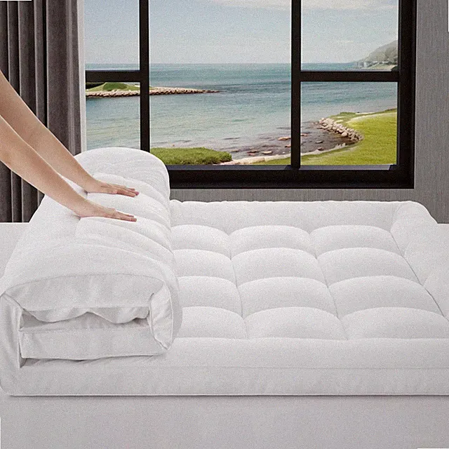 Mattress Topper King Size Pillow Top - Extra Thick Padded Mattress Pad & Prot...