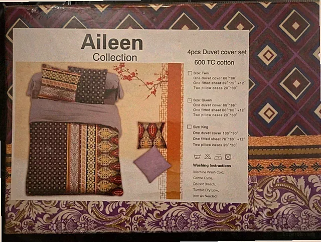 NEW Aileen Collection ELEGANT 4pc Duvet Cover Set 600 TC, Cotton, Queen Bedding