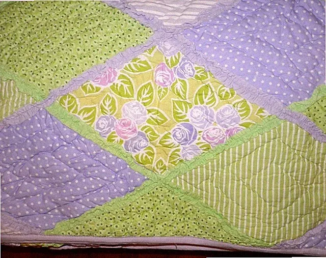 Queen Quilt Lavender Argyle Pattern Company Kids New