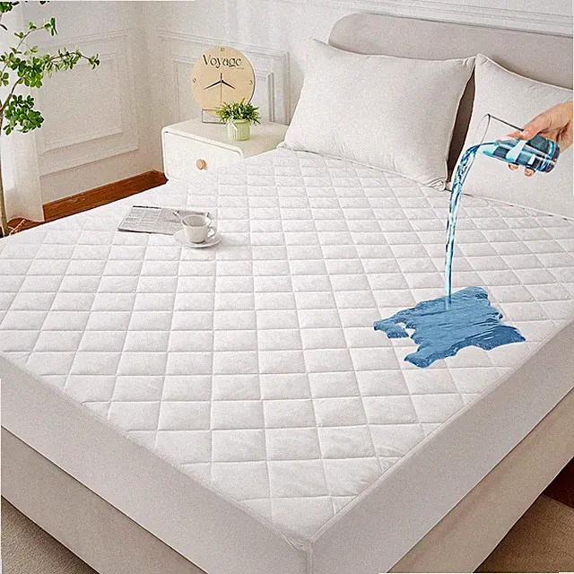 Queen Waterproof Mattress Pad - 100GSM Quilted Mattress Protector with Diamon...