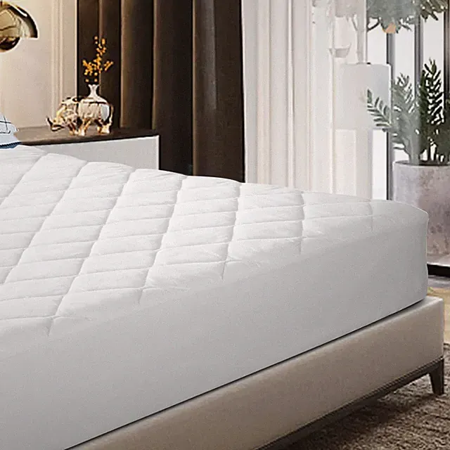 Quilted Mattress Pad Lightweight Yet Substantial, Elastic Fitted Mattress To...