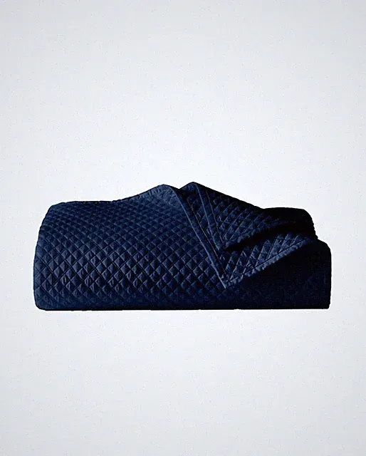 Ralph Lauren Argyle Organic Sateen Quilt Coverlet Blanket King Polo Navy $470