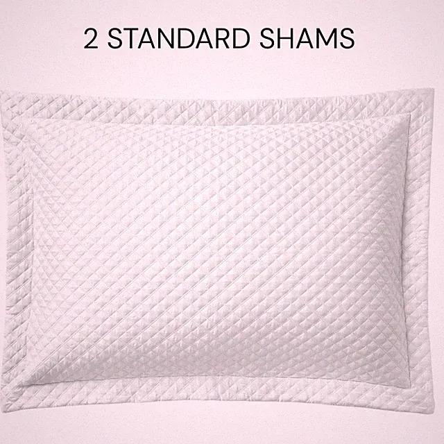 Ralph Lauren Home Argyle Sateen Quilted STANDARD Sham Set STUDIO WHITE - $290