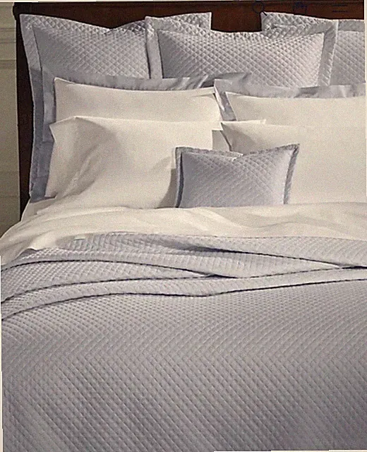 Ralph Lauren Quilted Sateen Argyle Full/Queen Coverlet Hyacinth Blue