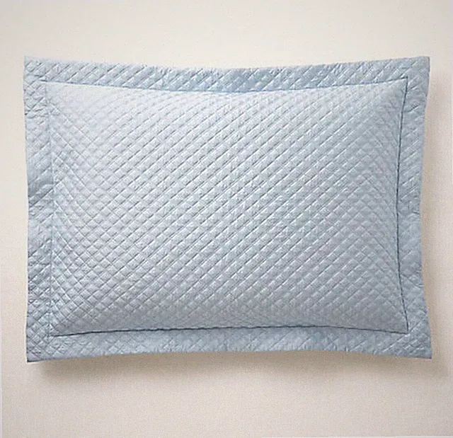 RALPH LAUREN Quilted Sateen Argyle King Sham 20" X 36" Blue Hyacinth