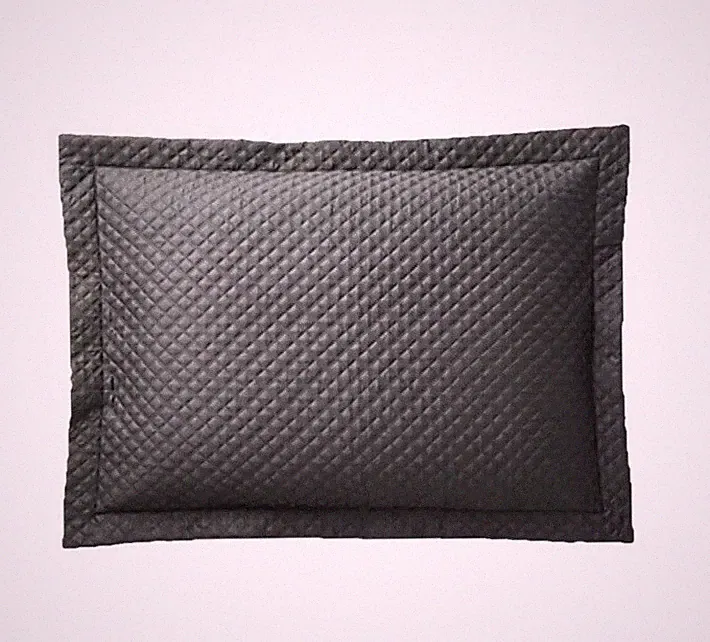 Ralph Lauren Quilted Sateen Argyle Standard Pillows Shams Graphite Grey Set 2