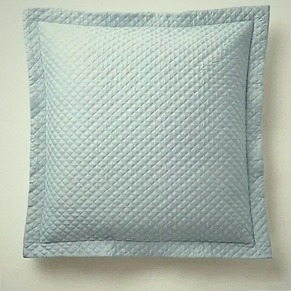 Ralph Lauren RL Quilted Sateen Argyle Euro Sham Blue Hycnth $185