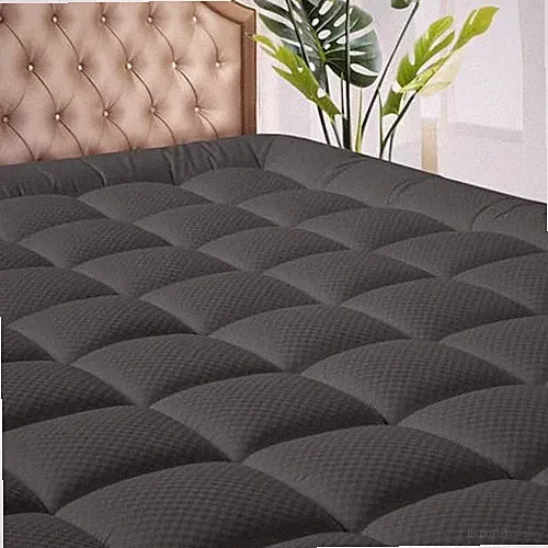 Size Mattress Pad - Cooling Breathable Mattress Queen Dark Grey - Checkered