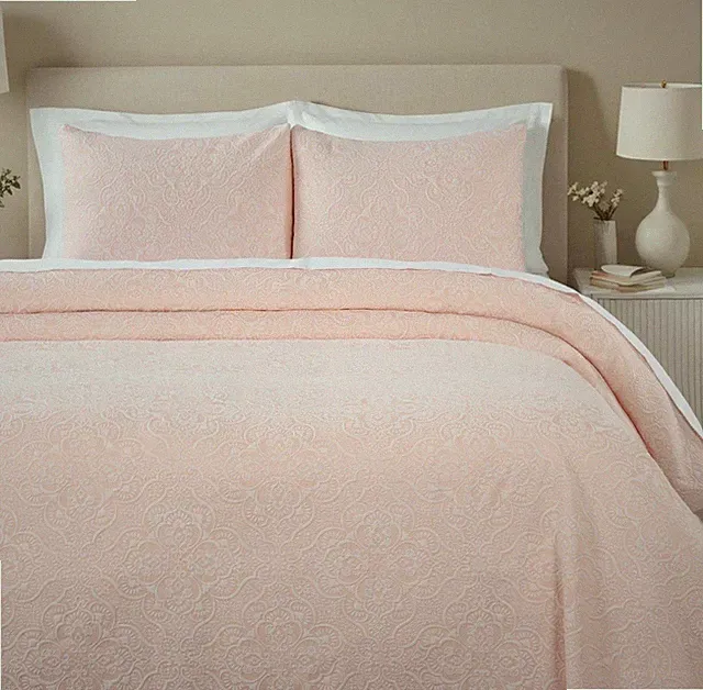 SUPERIOR Enzy Full Pink Bedspread Set Set